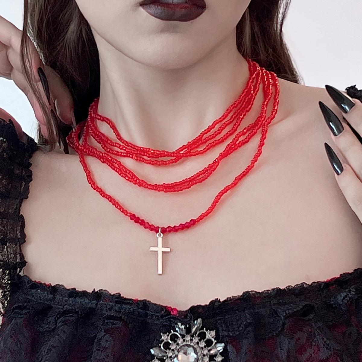 Accessories, dark gothic beaded necklaces, stacked vintage crosses, high-end necklaces
Accessories, dark gothic beaded necklaces, stacked vintage crosses, high-end necklaces