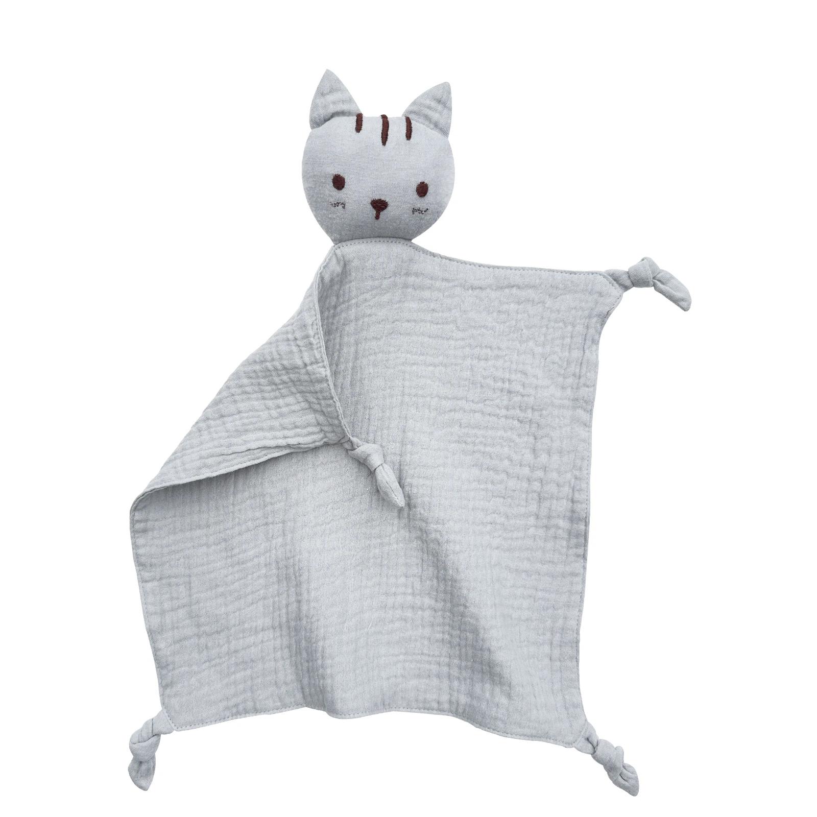 Soft Cotton Muslin Baby Bib Stuffed Cat Doll Newborn Appease Towel Security Blanket Baby Sleeping Cuddling Towel Facecloth сірий
Soft Cotton Muslin Baby Bib Stuffed Cat Doll Newborn Appease Towel Security Blanket Baby Sleeping Cuddling Towel Facecloth сірий