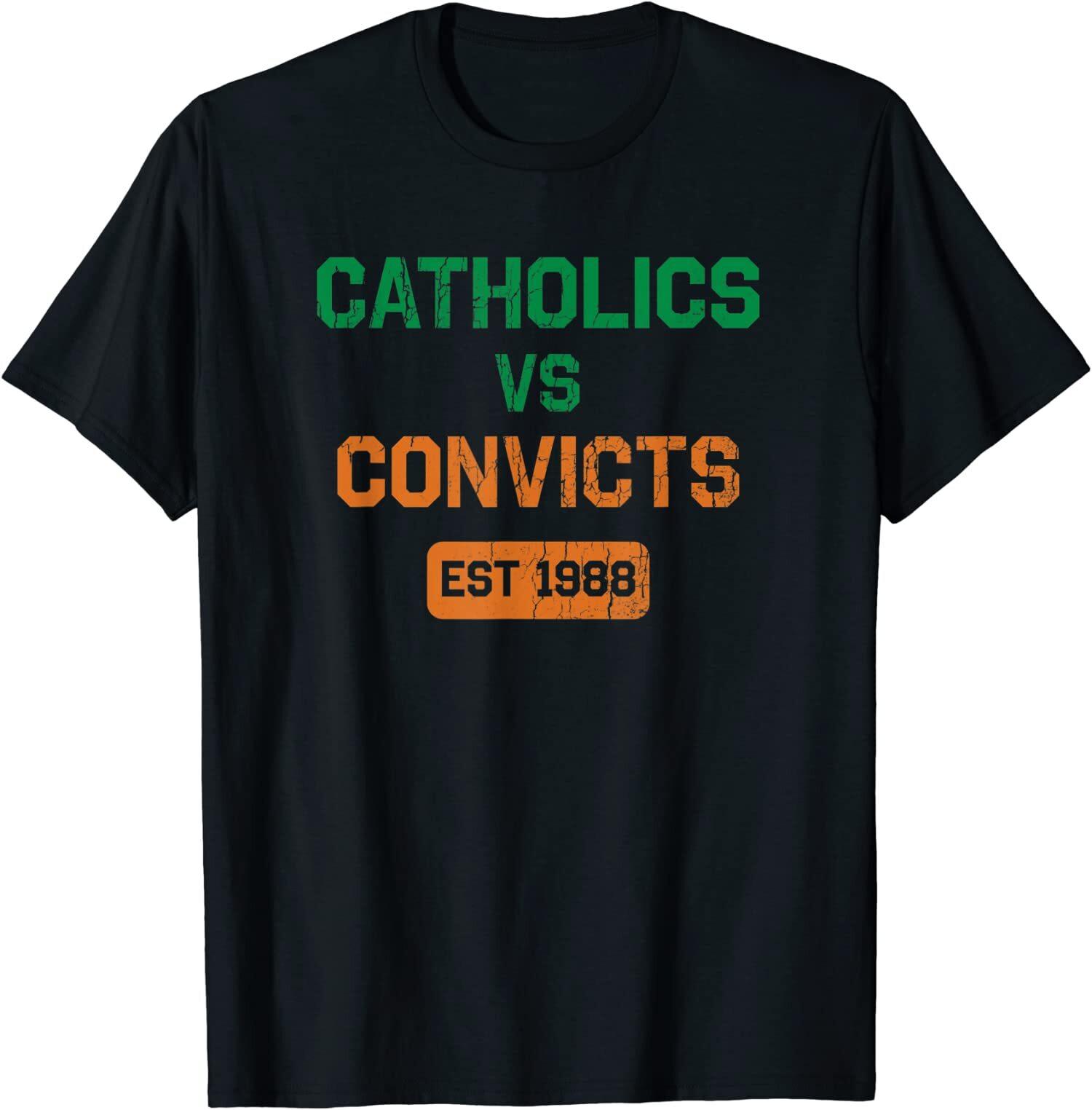 NEW LIMITED Catholics Vs Convicts 1988 Retro Vintage Distressed T-Shirt Mens Womens Tees Top Tops Tee 2XL
NEW LIMITED Catholics Vs Convicts 1988 Retro Vintage Distressed T-Shirt Mens Womens Tees Top Tops Tee 2XL