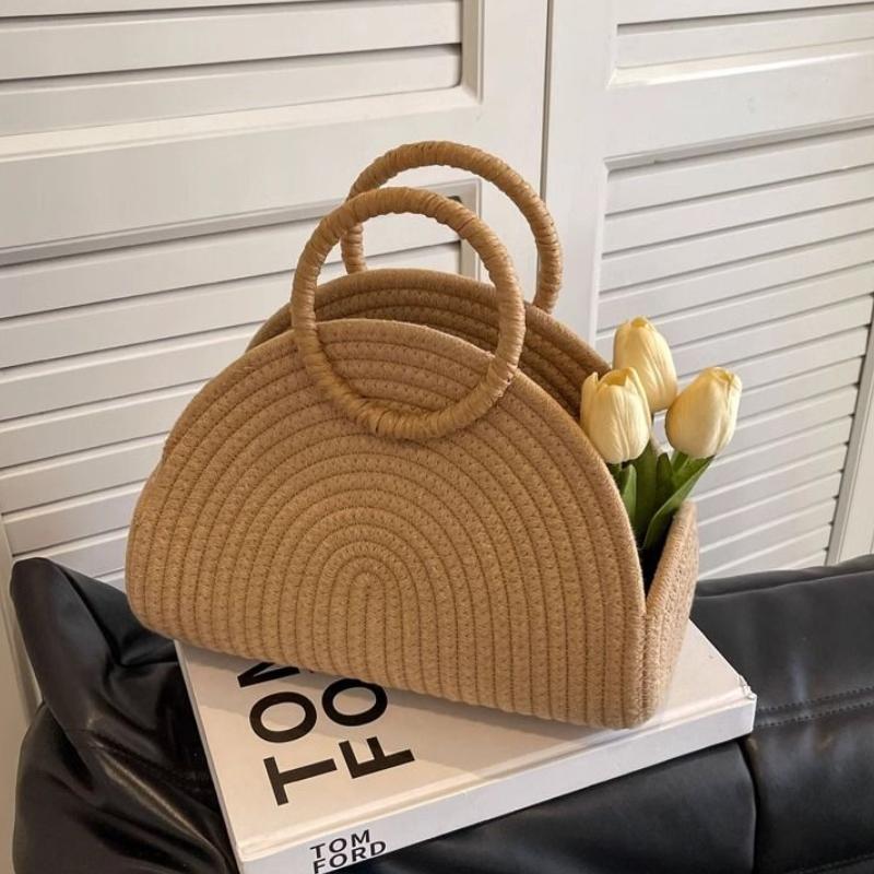 Стильная Универсальная Плетеная Сумка для Женщин - Пляжная Плетеная Сумка Кроссбоди Большой Вместимости хаки