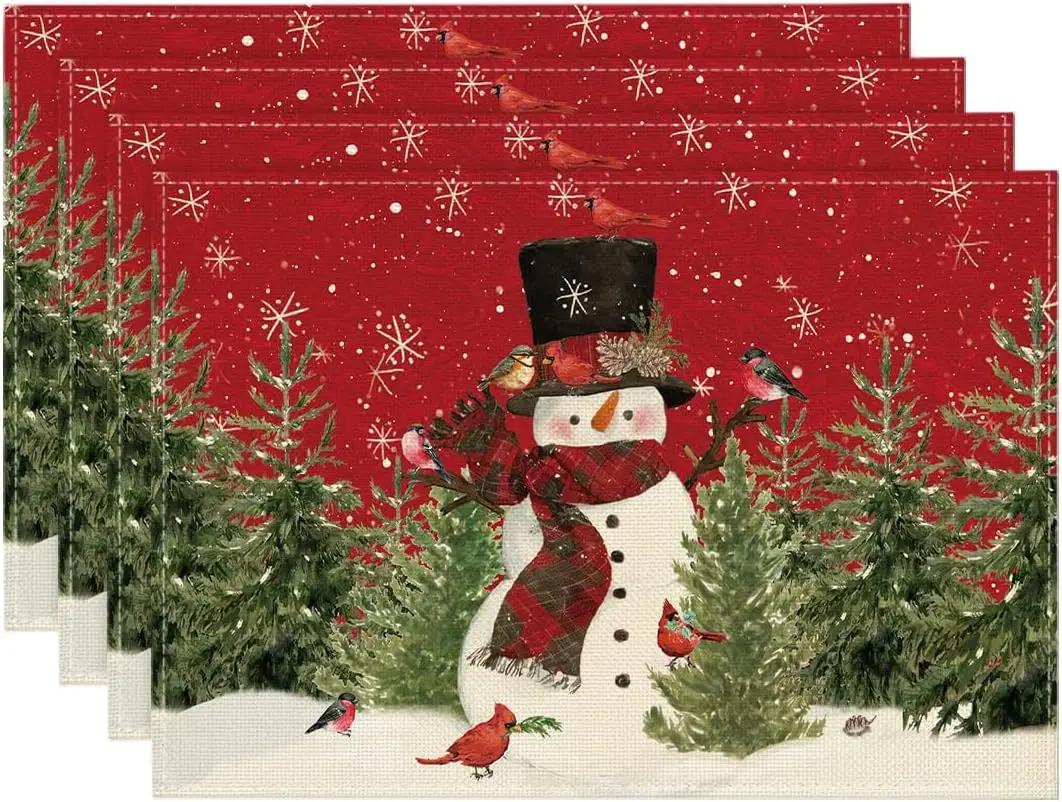 4/6/8PcsSnowman Cardinals Christmas Placemats for Seasonal Winter Birds Holiday Rustic Vintage Thanksgiving Washable Table Mats 4Pcs-30X45cm(12X18in
4/6/8PcsSnowman Cardinals Christmas Placemats for Seasonal Winter Birds Holiday Rustic Vintage Thanksgiving Washable Table Mats 4Pcs-30X45cm(12X18in