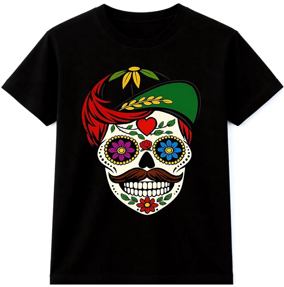 Sugar SkullT-Shirt Day of the Dead Floral Mustache Art Festival Graphic Tee L
Sugar SkullT-Shirt Day of the Dead Floral Mustache Art Festival Graphic Tee L