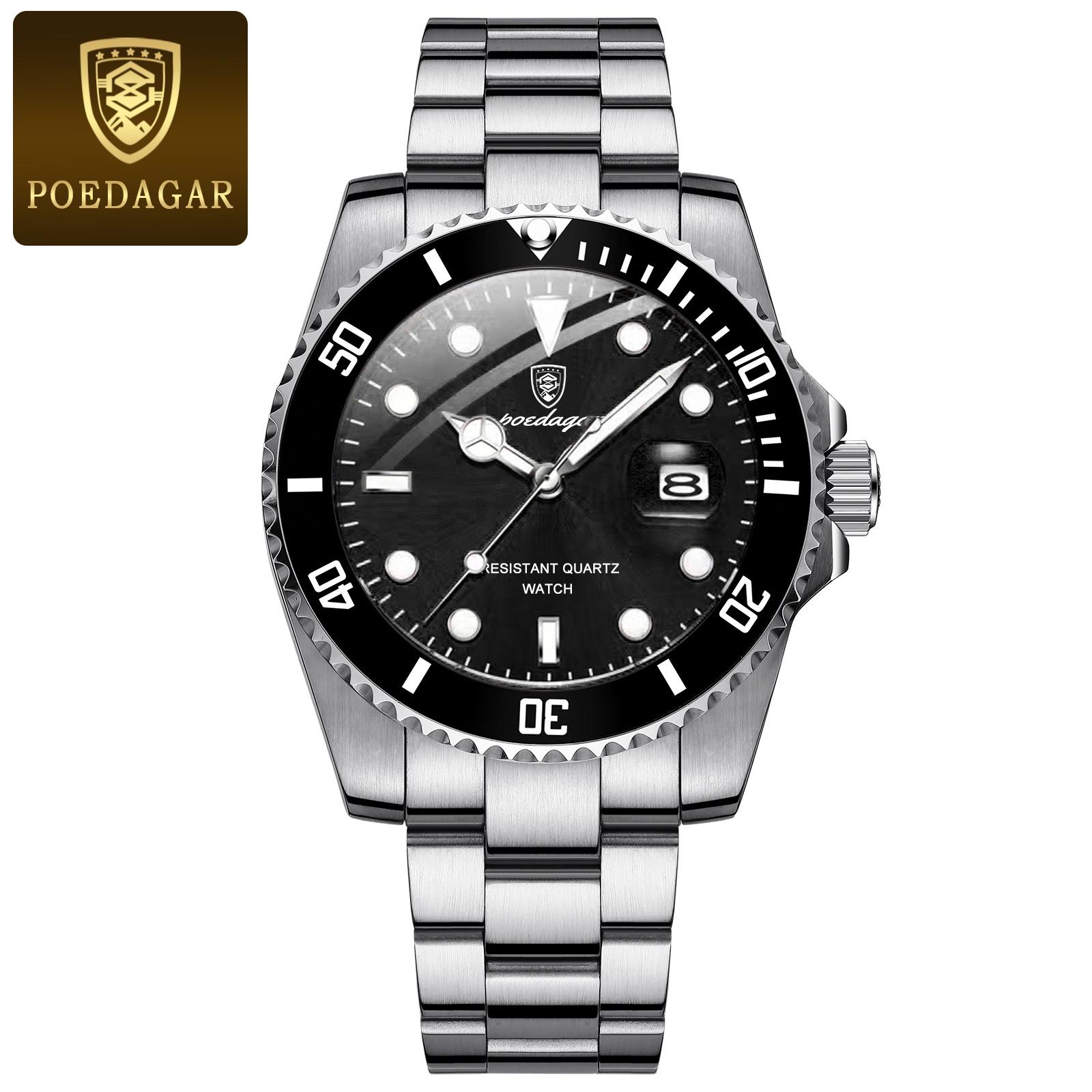 POEDAGAR Luxury Men Watch Casual Waterproof Luminous Date Quartz Wristwatch High Quality Stainless Steel Man Watches срібний/чорний
POEDAGAR Luxury Men Watch Casual Waterproof Luminous Date Quartz Wristwatch High Quality Stainless Steel Man Watches срібний/чорний