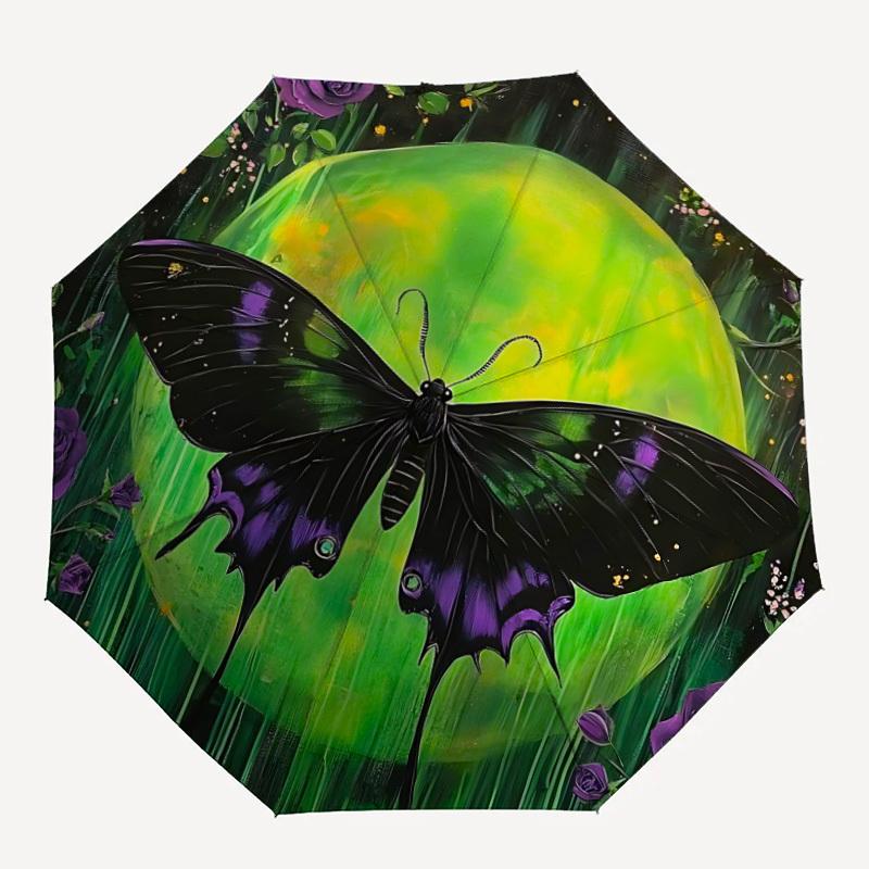 1pc Butterfly Moon Automatic Folding Umbrella Compact Lightweight Travel Umbrella with 8-Rib Sturdy Frame, Windproof & Self032
1pc Butterfly Moon Automatic Folding Umbrella Compact Lightweight Travel Umbrella with 8-Rib Sturdy Frame, Windproof & Self032