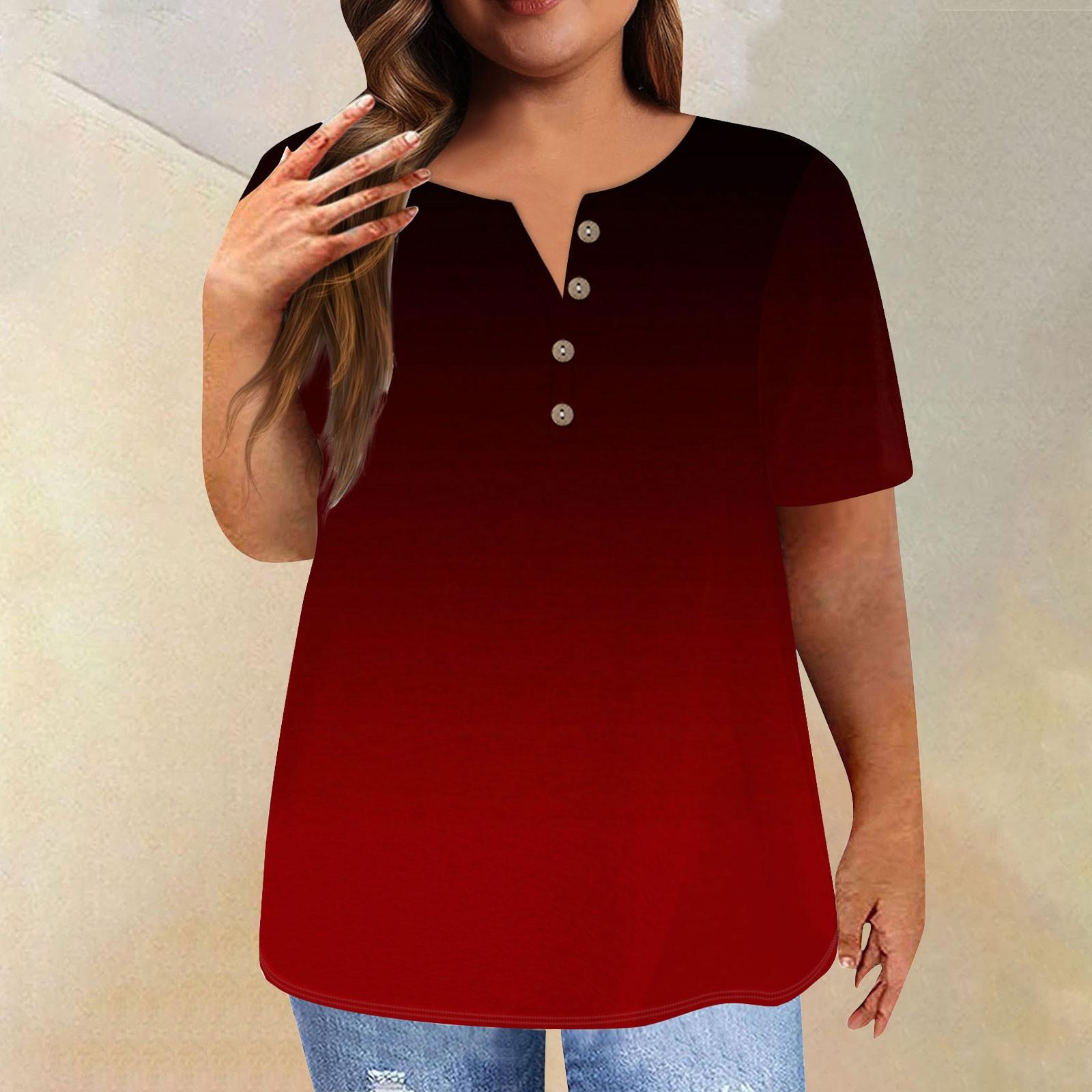 Модная рубашка с коротким рукавом, круглая шея, футболка больших размеров, повседневные топы с градиентным принтом для женщин XXL винный
Модная рубашка с коротким рукавом, круглая шея, футболка больших размеров, повседневные топы с градиентным принтом для женщин XXL винный