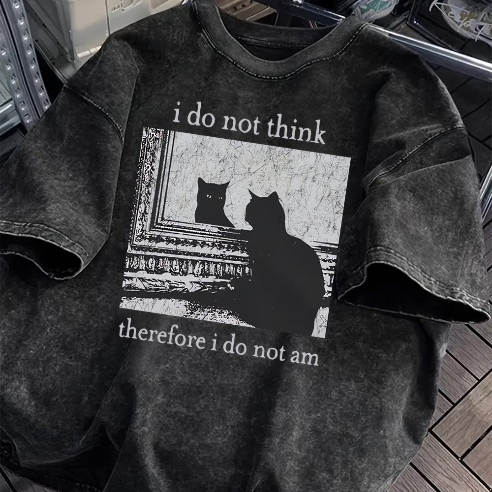Vintage Washed Black TShirt for MenWomen I Do Not Think Therefore I Am Graphic Print Short Sleeve Tee Casual Streetwear Top S
Vintage Washed Black TShirt for MenWomen I Do Not Think Therefore I Am Graphic Print Short Sleeve Tee Casual Streetwear Top S