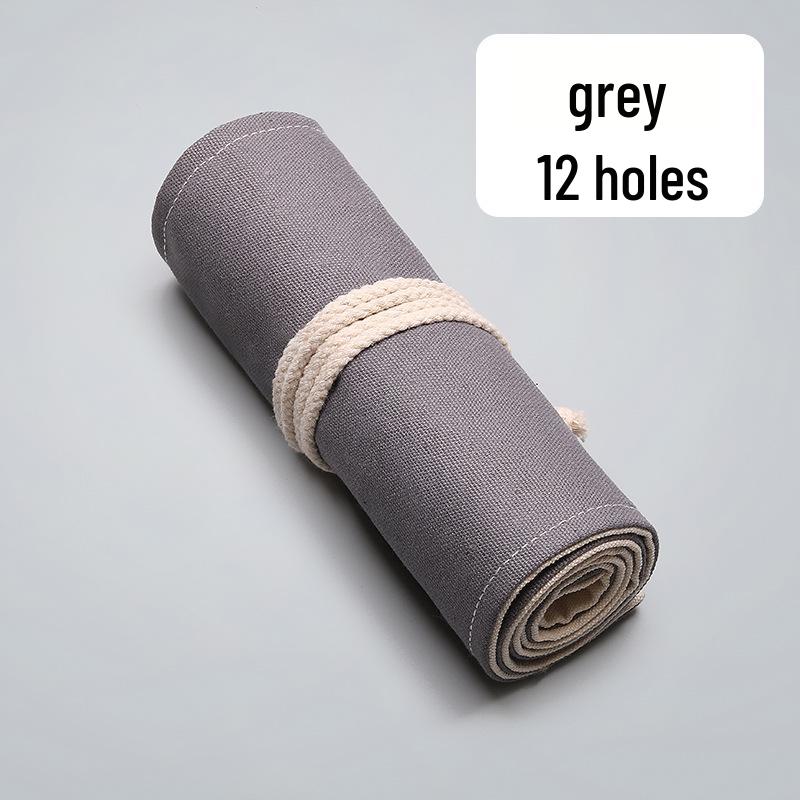 Handmade Gray Canvas Roll-Up Pencil Case with 12-72 Slots for Colored Pencils and Sketching Supplies
Handmade Gray Canvas Roll-Up Pencil Case with 12-72 Slots for Colored Pencils and Sketching Supplies