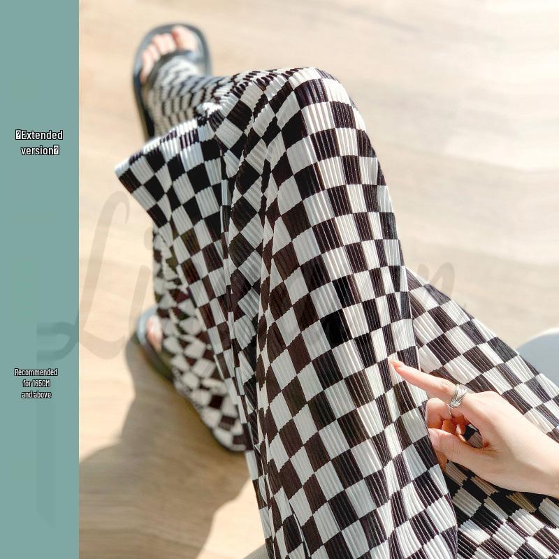 Women s Summer Ice Silk Checkered Wide-Leg Pants - High-Waisted, Cool & Casual, Drapey Straight-Leg, Black and White. 2X-Large
Women s Summer Ice Silk Checkered Wide-Leg Pants - High-Waisted, Cool & Casual, Drapey Straight-Leg, Black and White. 2X-Large