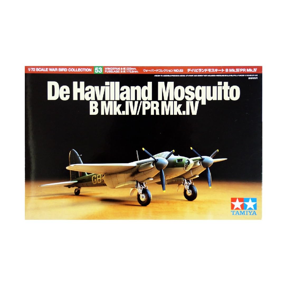 Tamiya Warbird Collection 53 Royal Air Force de Havilland Mosquito B MkIV Plastic Model Kit 60753 1/72 No. Mk.IV/PR
Tamiya Warbird Collection 53 Royal Air Force de Havilland Mosquito B MkIV Plastic Model Kit 60753 1/72 No. Mk.IV/PR