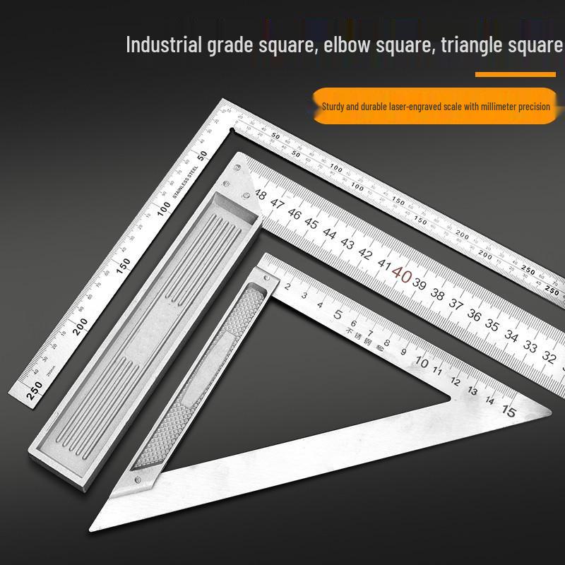 High-Quality Stainless Steel Multi-Functional L-Square Ruler, 300mm & 500mm, for Woodworking and Angled Measurements.
High-Quality Stainless Steel Multi-Functional L-Square Ruler, 300mm & 500mm, for Woodworking and Angled Measurements.