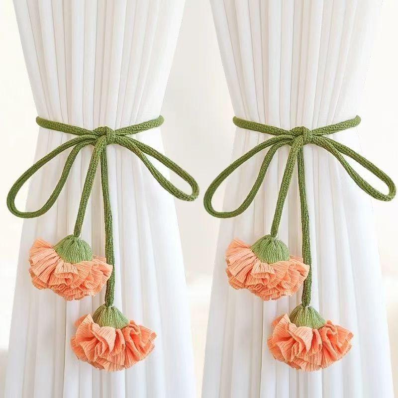Luxury Pastoral Curtain Tieback: Adjustable Floral Rope Strap
Luxury Pastoral Curtain Tieback: Adjustable Floral Rope Strap