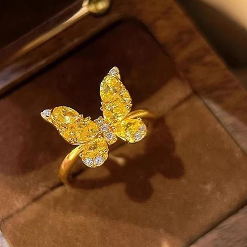 PANJBJ 925 Sterling Silver Butterfly Yellow Zircon Ring for Women Anniversary Finger Ins Trend Adjustable Jewelry Gift Dropship
PANJBJ 925 Sterling Silver Butterfly Yellow Zircon Ring for Women Anniversary Finger Ins Trend Adjustable Jewelry Gift Dropship