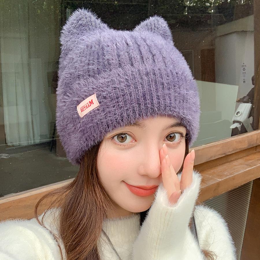 New Women Cute Cat Ear Earflap Winter Hat Fashion Faux Fur Knitted Hat Kpop Style Soft Beanie Hats Candy Female Streetwear Cap
New Women Cute Cat Ear Earflap Winter Hat Fashion Faux Fur Knitted Hat Kpop Style Soft Beanie Hats Candy Female Streetwear Cap