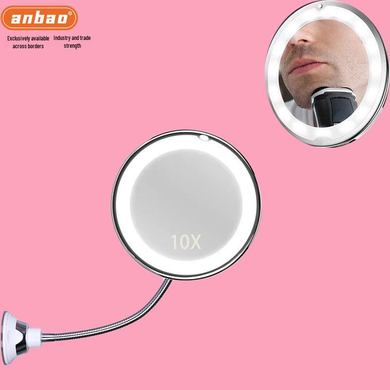 LED Makeup Mirror with Suction Cup, 10x Magnification, Dimmable Light, 360° Rotation
LED Makeup Mirror with Suction Cup, 10x Magnification, Dimmable Light, 360° Rotation