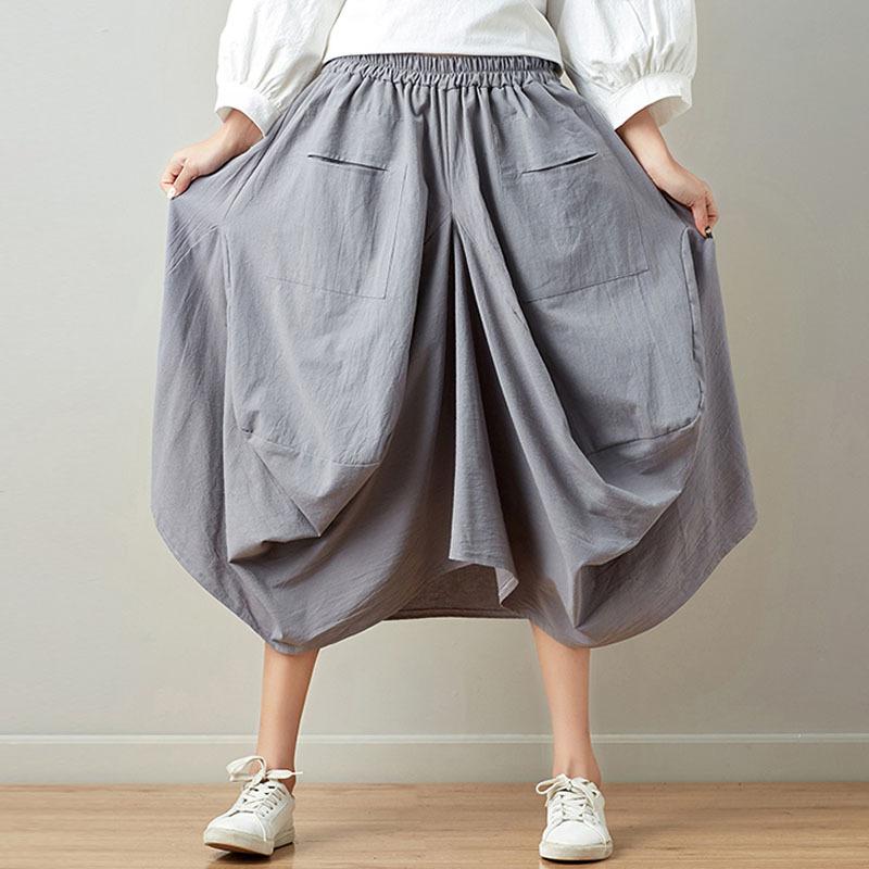 Летняя литературная свободная строчка однотонная хлопковая и льняная юбка с эластичной талией женская юбка-фонарик One Size светло-серый
Летняя литературная свободная строчка однотонная хлопковая и льняная юбка с эластичной талией женская юбка-фонарик One Size светло-серый
