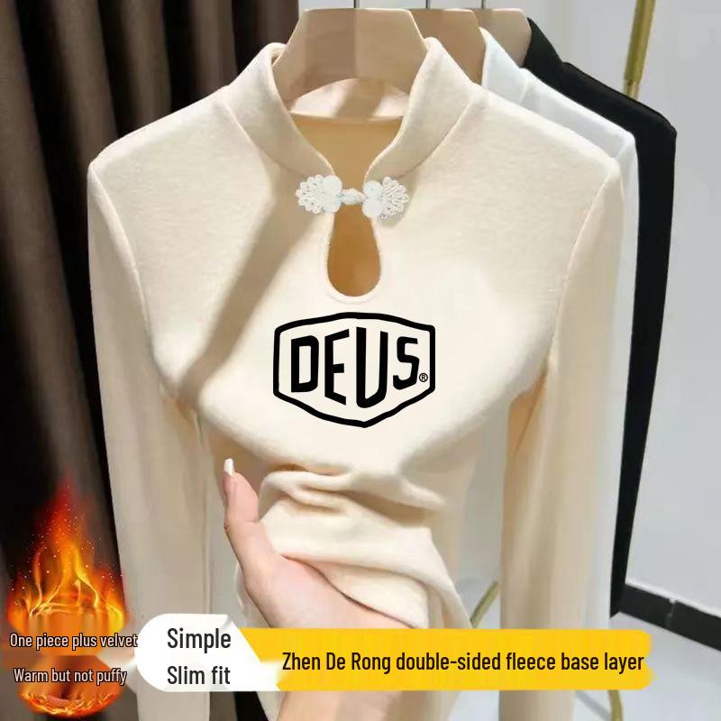Autumn Winter Women s Stand Collar Long Sleeve T-shirt with Frog Button and Water Drop Print. XL (115-130 jin)
Autumn Winter Women s Stand Collar Long Sleeve T-shirt with Frog Button and Water Drop Print. XL (115-130 jin)