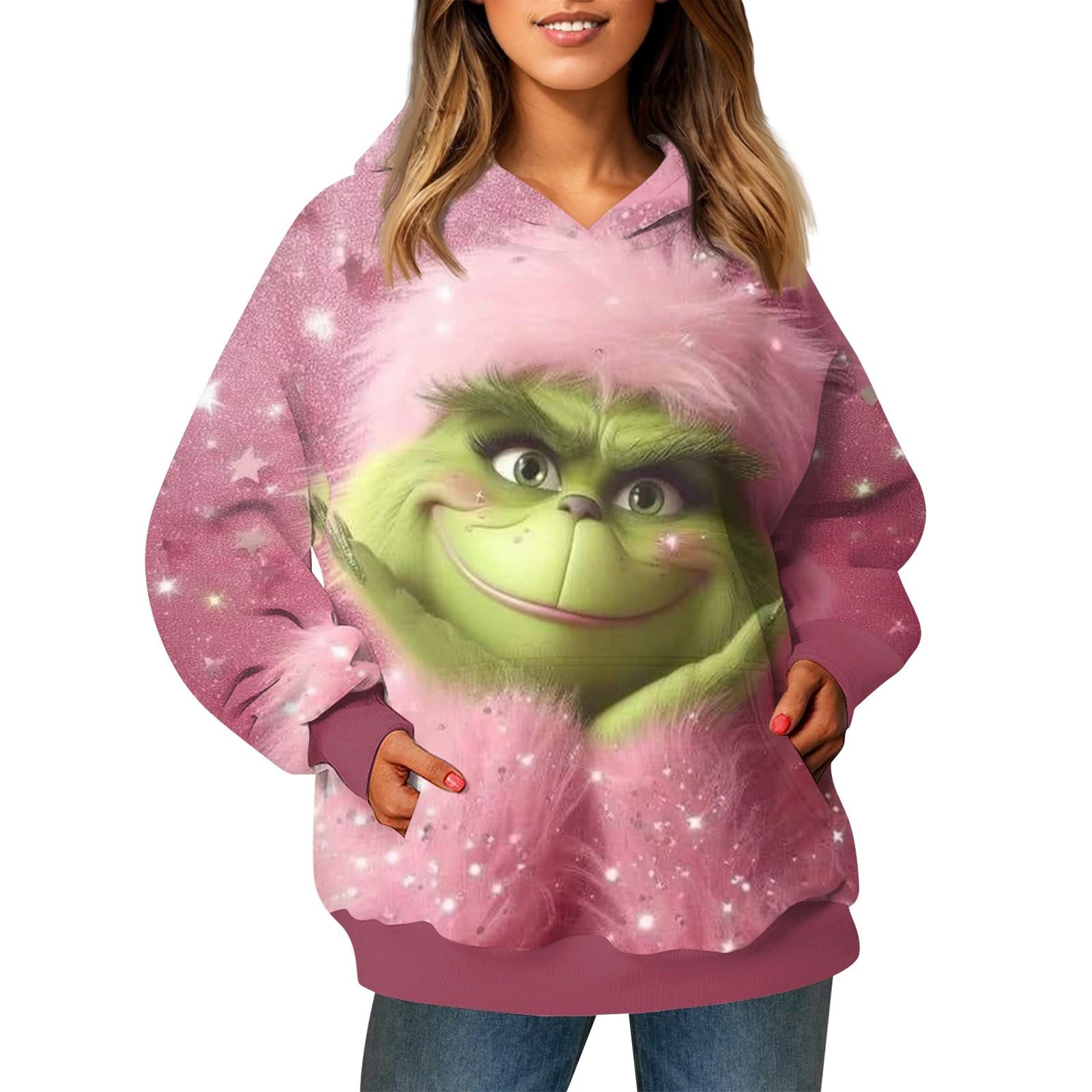 Женский модный свитер с длинными рукавами и рождественским принтом, с капюшоном и карманом L розовый
Женский модный свитер с длинными рукавами и рождественским принтом, с капюшоном и карманом L розовый