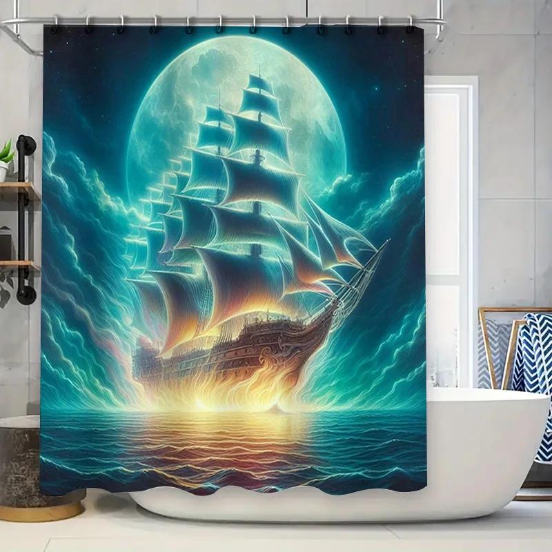 Blue Moon Fantasy Ship Shower Curtain Waterproof Bathroom Decor For Home Decoration W60H190(CM)-1 Pcs
Blue Moon Fantasy Ship Shower Curtain Waterproof Bathroom Decor For Home Decoration W60H190(CM)-1 Pcs