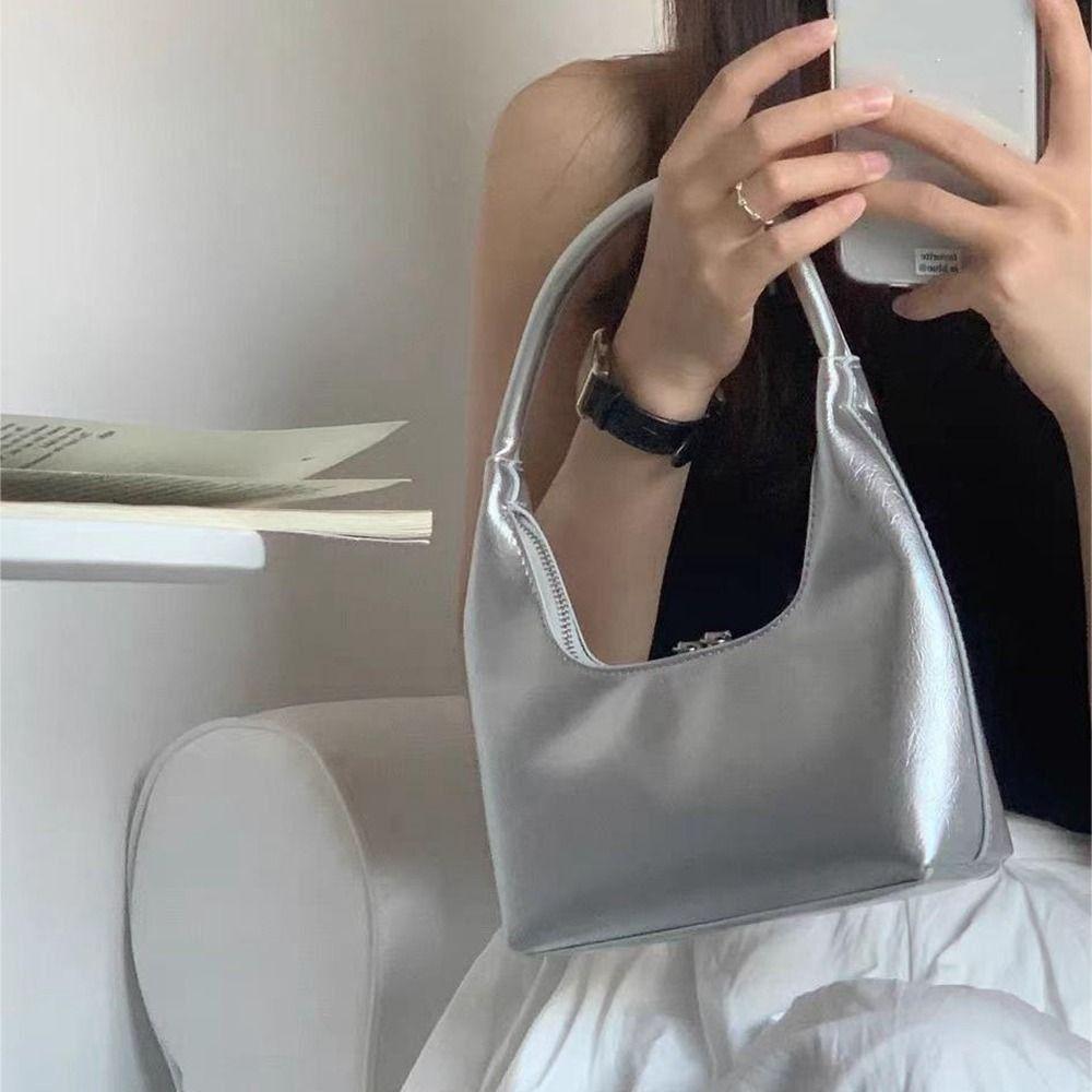 Silver Crescent Bag French PU Leather Shoulder Bag Female Handbag Women Underarm Bag Korean Bag
Silver Crescent Bag French PU Leather Shoulder Bag Female Handbag Women Underarm Bag Korean Bag