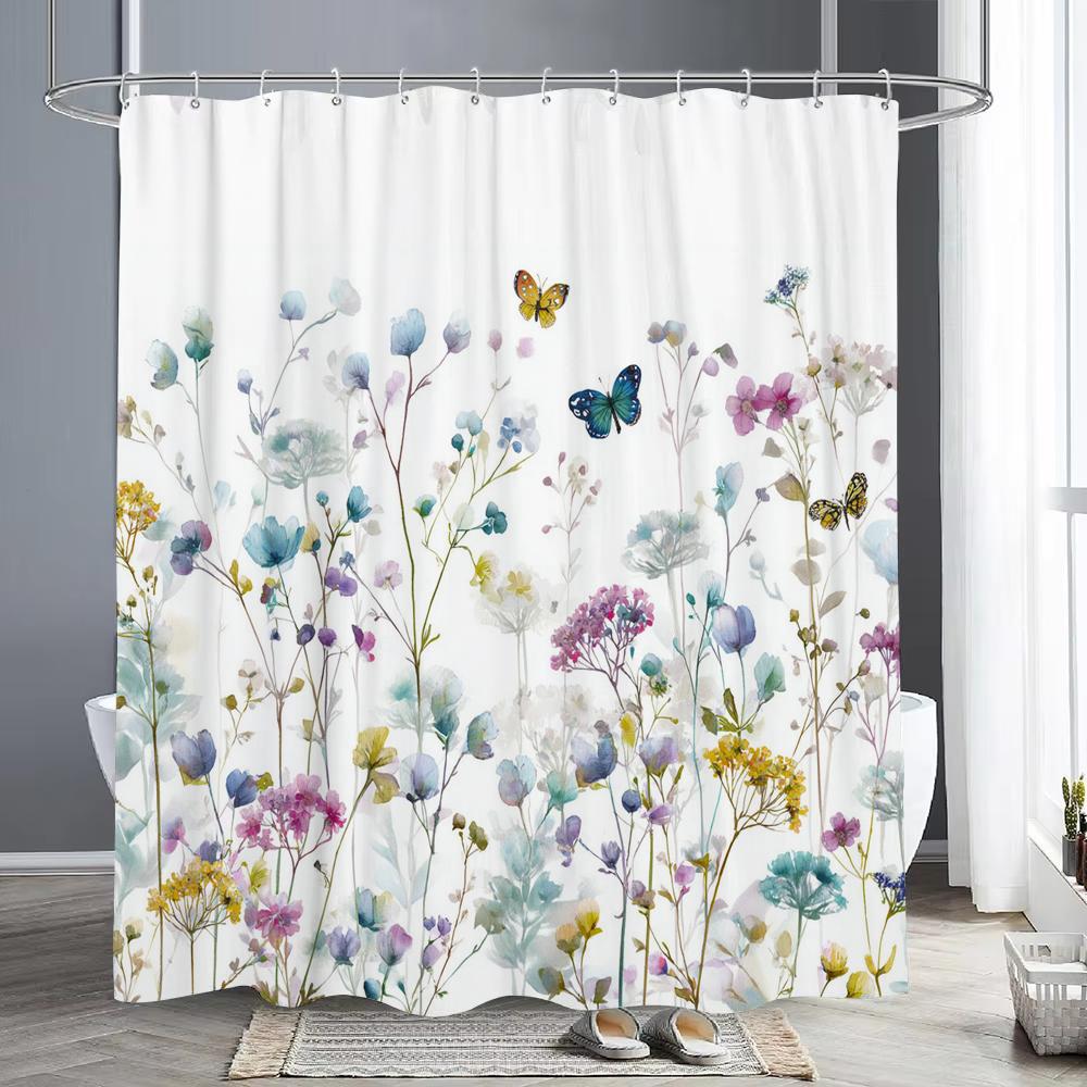 Purple Flowers And Butterflies Shower Curtain, Bathroom Decorative Shower Curtain, Waterproof Shower Curtain With Hooks W60H190(CM)-1 Pcs
Purple Flowers And Butterflies Shower Curtain, Bathroom Decorative Shower Curtain, Waterproof Shower Curtain With Hooks W60H190(CM)-1 Pcs