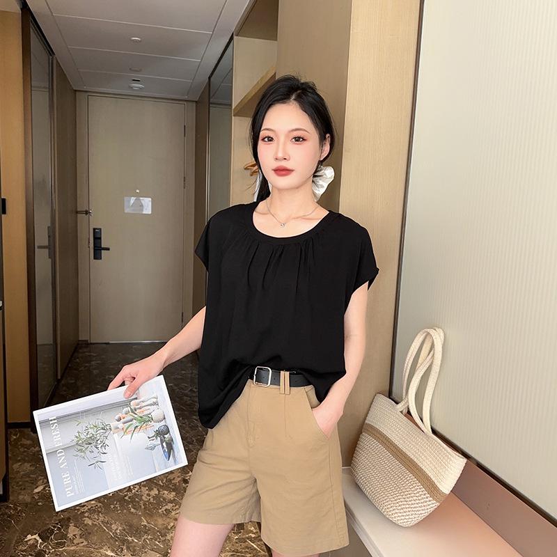 Women s Summer Loose Fit Cotton-Silk T-Shirt: Slimming, Short-Sleeve, Round Neck, Fashionable Top XL (up to 80 kg)
Women s Summer Loose Fit Cotton-Silk T-Shirt: Slimming, Short-Sleeve, Round Neck, Fashionable Top XL (up to 80 kg)
