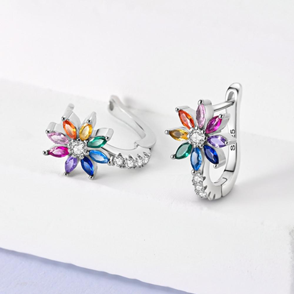 Woman Hoop Earrings Silver Colors Hope Rainbow Flower French Ear Cuffs For Women Earrings Jewelry Gifts
Woman Hoop Earrings Silver Colors Hope Rainbow Flower French Ear Cuffs For Women Earrings Jewelry Gifts