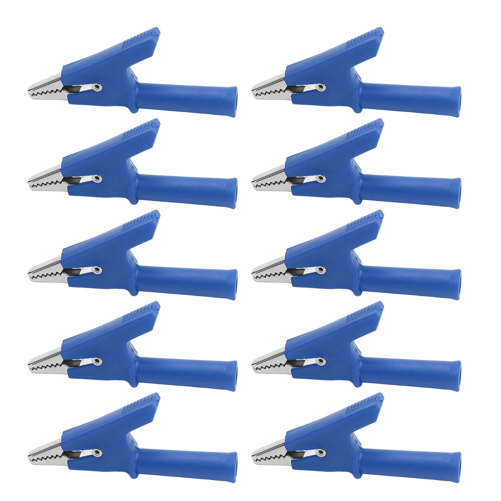10Pcs Crocodile Clip Testing Clamp 10mm Opening 10A with 4mm Socket Accessory Set KitBlue
10Pcs Crocodile Clip Testing Clamp 10mm Opening 10A with 4mm Socket Accessory Set KitBlue