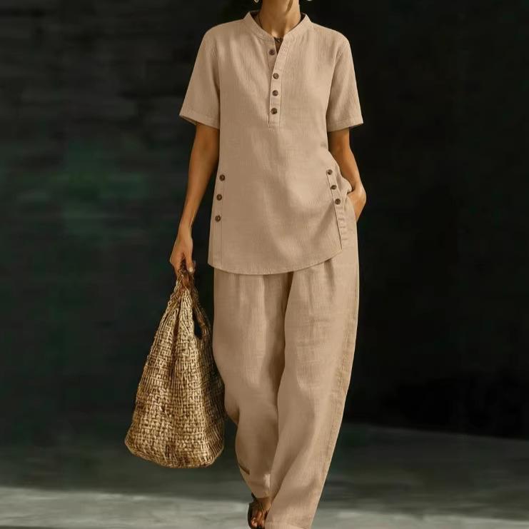 Women s Light Blue Short Sleeve Button Front Top and Wide Leg Pants Set 3XL хакі
Women s Light Blue Short Sleeve Button Front Top and Wide Leg Pants Set 3XL хакі