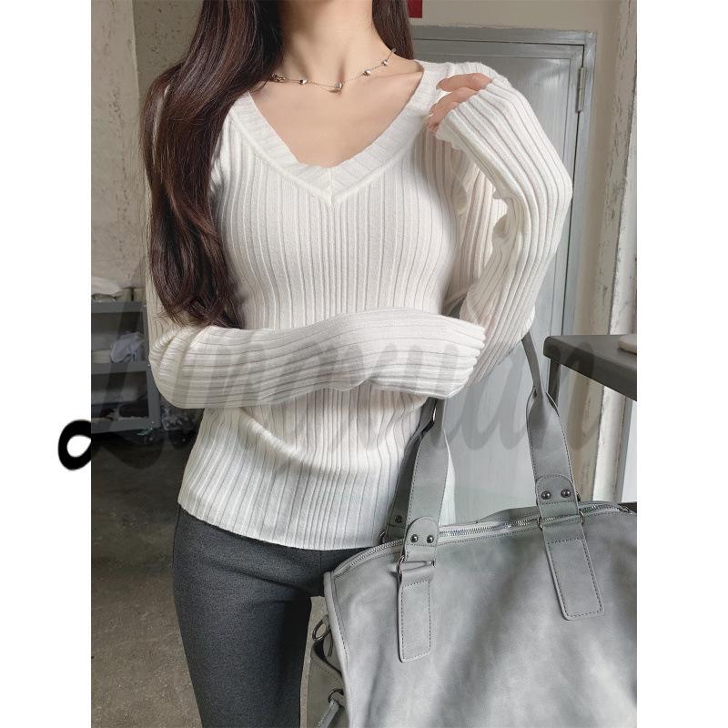 Spring Korean Style Slim-Fit Ribbed V-Neck Fleece Knitwear Long Sleeve Top One Size
Spring Korean Style Slim-Fit Ribbed V-Neck Fleece Knitwear Long Sleeve Top One Size