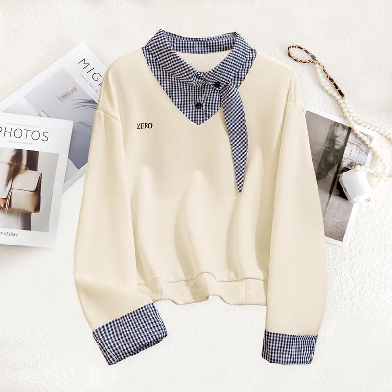 Women s Plaid Patchwork Faux Two-Piece Sweatshirt M
Women s Plaid Patchwork Faux Two-Piece Sweatshirt M