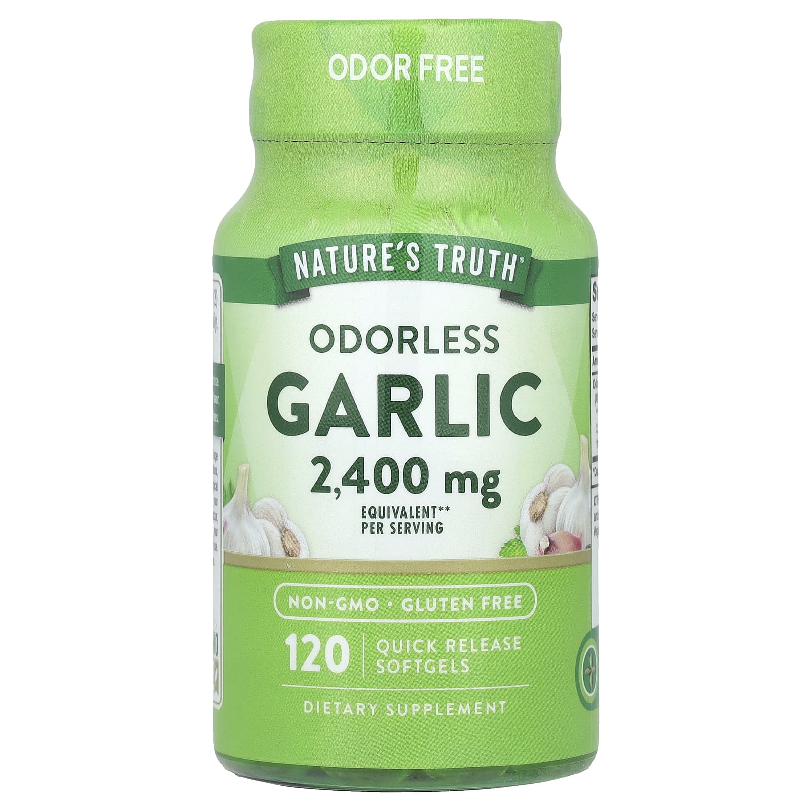 Nature S Truth, High Strength Flavorless Garlic, 2,400Mg, 120 Softgels (1,200Mg per Softgel)
Nature S Truth, High Strength Flavorless Garlic, 2,400Mg, 120 Softgels (1,200Mg per Softgel)