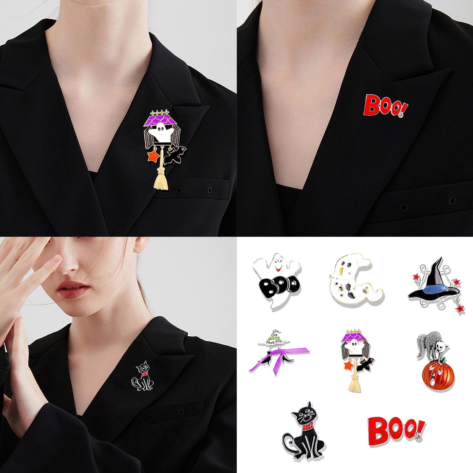Halloween Cartoon Ghost Pin Accessory Quirky Halloween Badge Pumpkin and Ghost Broom Alloy Lapel Pin for Theme Parties E
Halloween Cartoon Ghost Pin Accessory Quirky Halloween Badge Pumpkin and Ghost Broom Alloy Lapel Pin for Theme Parties E