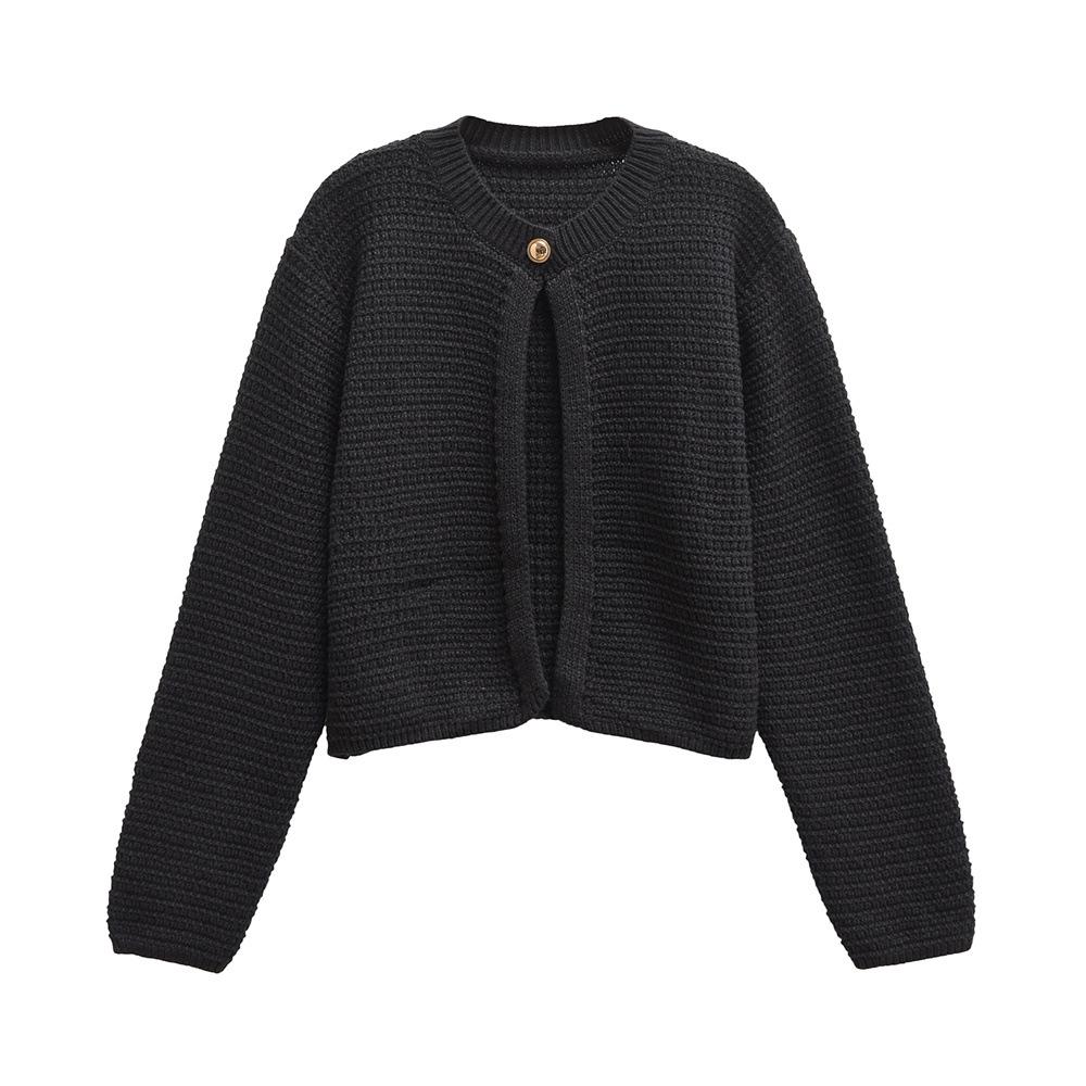 Women s 2024 Autumn/Winter Single-Button Round Neck Long-Sleeve Knitted Cardigan Small чорний
Women s 2024 Autumn/Winter Single-Button Round Neck Long-Sleeve Knitted Cardigan Small чорний