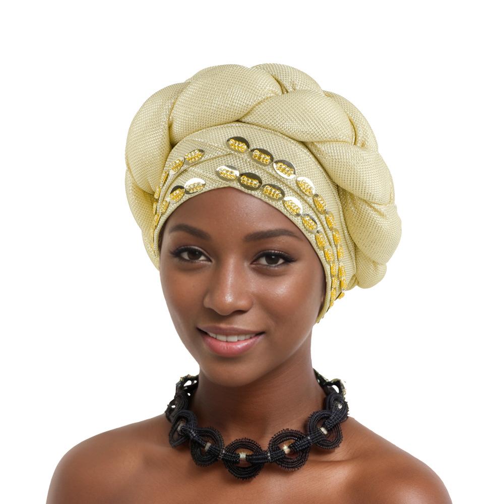 African Headtie Headties Shinning Turban Cap for Women Nigerian Hijab Braid Head Wraps бежевий
African Headtie Headties Shinning Turban Cap for Women Nigerian Hijab Braid Head Wraps бежевий