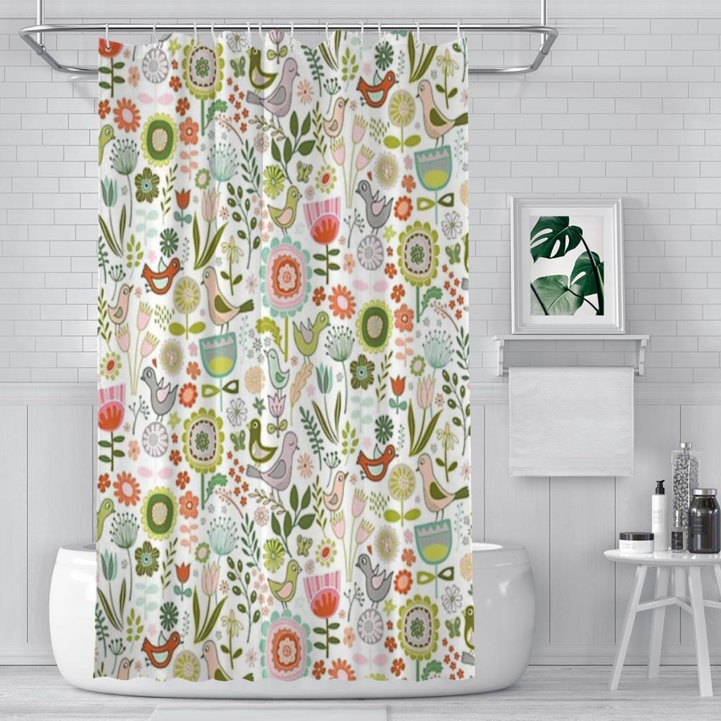 Birds and Blooms Springtime - Pretty Floral Bird Pattern by Cecca Designs Shower Curtain for Bathroom Aesthetic Room Decoration 152x183CM
Birds and Blooms Springtime - Pretty Floral Bird Pattern by Cecca Designs Shower Curtain for Bathroom Aesthetic Room Decoration 152x183CM