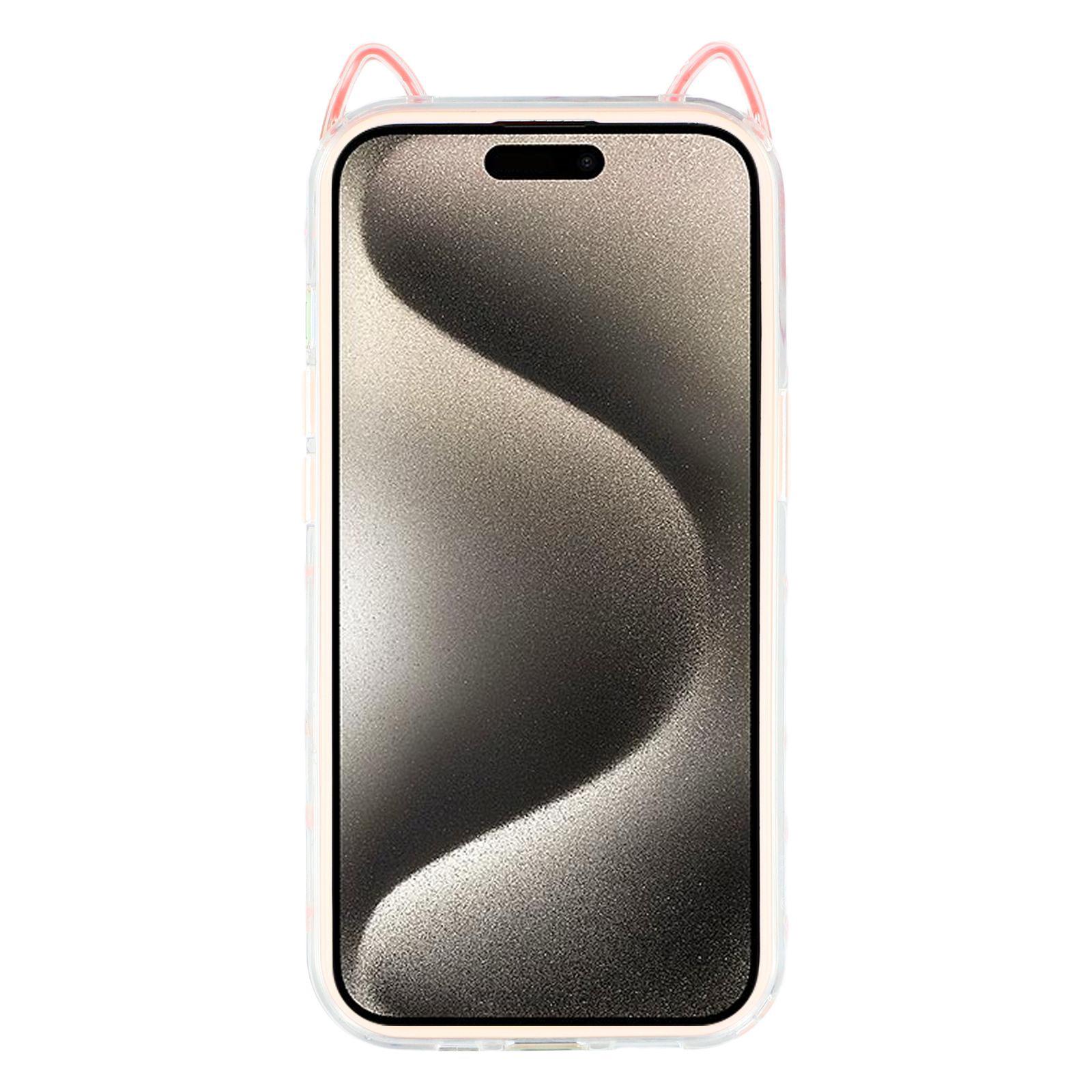 For iPhone 15 Case Star Pattern Cat Ear Design TPU+Acrylic Clear Phone Back Cover Beige
For iPhone 15 Case Star Pattern Cat Ear Design TPU+Acrylic Clear Phone Back Cover Beige