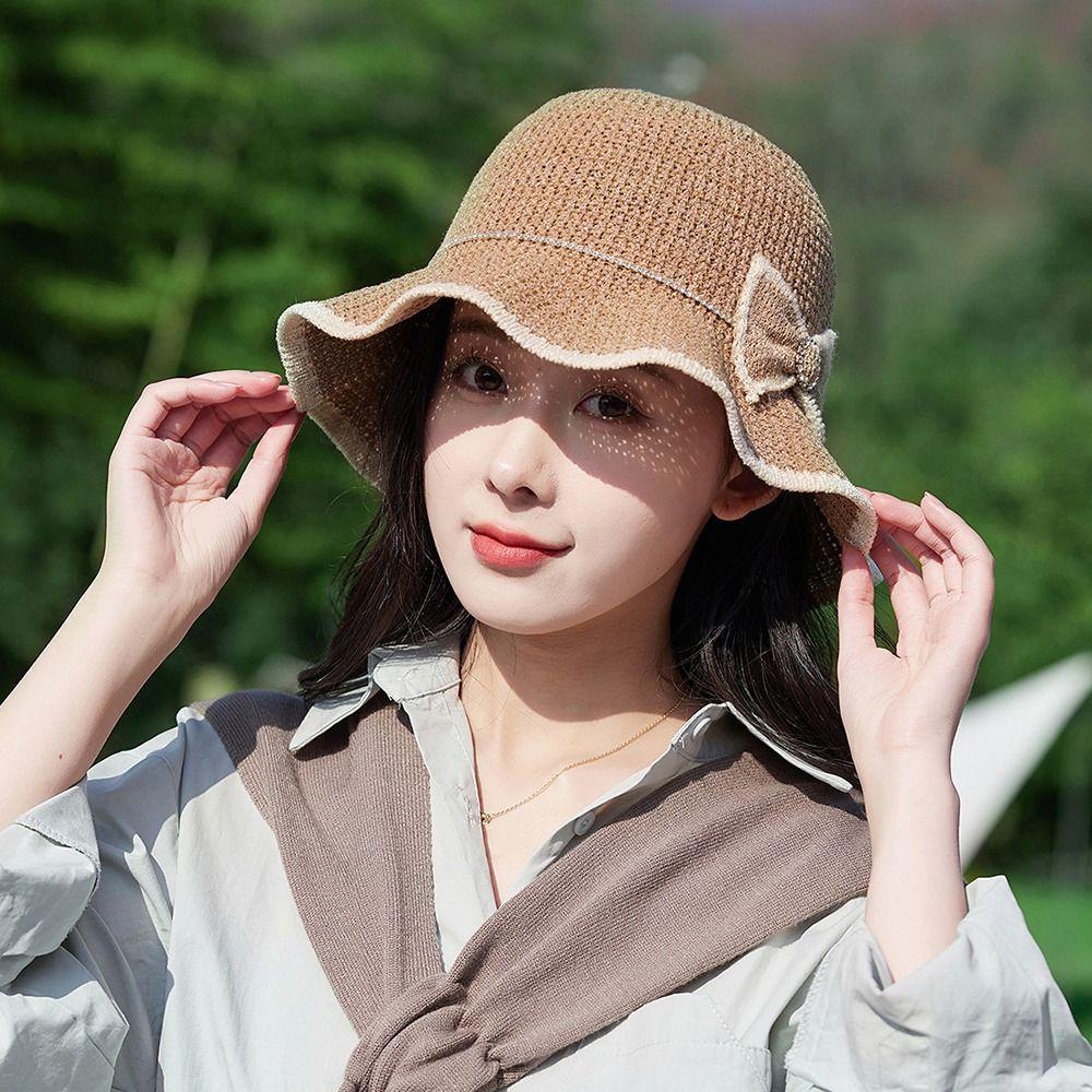 UV Protection Knitted Travel Wave Brim Outdoor Bowknot Sun Hat Women Cap Bucket Hat Fisherman Hat
UV Protection Knitted Travel Wave Brim Outdoor Bowknot Sun Hat Women Cap Bucket Hat Fisherman Hat