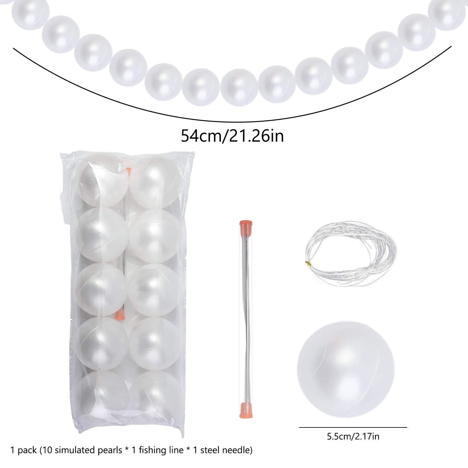 5.5-8cm Large Faux Pearl Decor Luxury Wedding Backdrop Party Garland Plastic Pearl Strands for DIY Event Decoration Photo Props 10PCS-1Pack
5.5-8cm Large Faux Pearl Decor Luxury Wedding Backdrop Party Garland Plastic Pearl Strands for DIY Event Decoration Photo Props 10PCS-1Pack