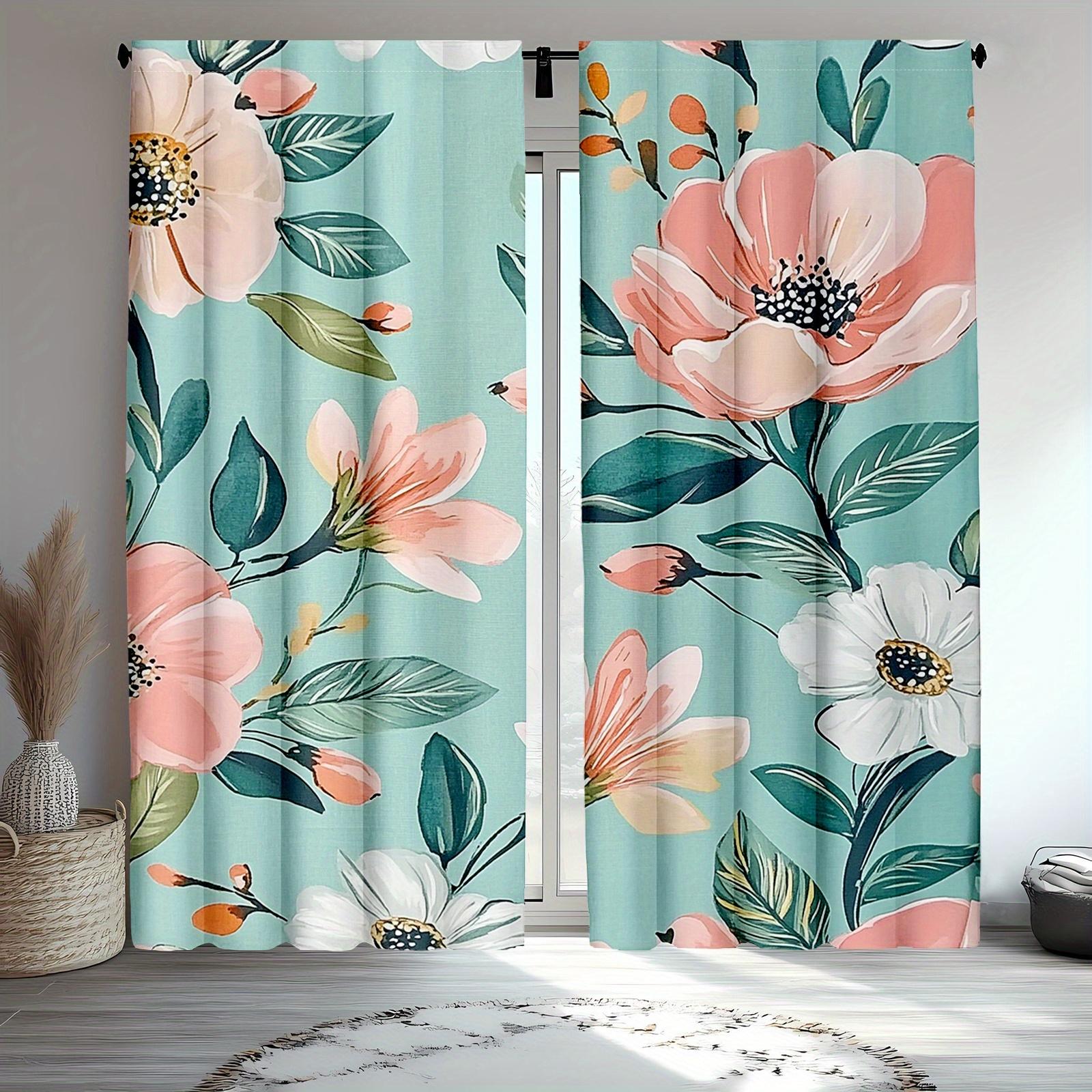 Turquoise Pink Floral Pattern Curtains Polyester Fabric Suitable Bedroom Living Room Decoration Made Of Machine Washable Great Decor W100*H70(CM)-Hooks&2PCS
Turquoise Pink Floral Pattern Curtains Polyester Fabric Suitable Bedroom Living Room Decoration Made Of Machine Washable Great Decor W100*H70(CM)-Hooks&2PCS