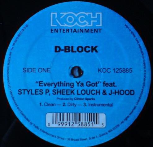 12-дюймовая пластинка D-BLOCK - Всё, что у тебя есть KOC125885 Koch Entertainm 2006 США Рэп и хип-хоп/R&B Б/У
12-дюймовая пластинка D-BLOCK - Всё, что у тебя есть KOC125885 Koch Entertainm 2006 США Рэп и хип-хоп/R&B Б/У