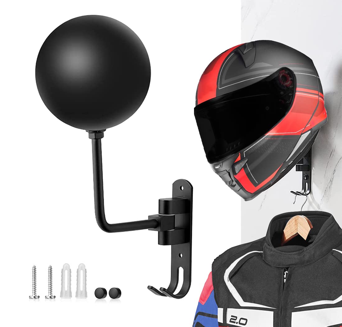Premium Aluminum Alloy Stainless Steel Helmet Hanger 180° Rotatable Wall Mounted Rack for Bike Gear Home Garage Gift for Riders
Premium Aluminum Alloy Stainless Steel Helmet Hanger 180° Rotatable Wall Mounted Rack for Bike Gear Home Garage Gift for Riders