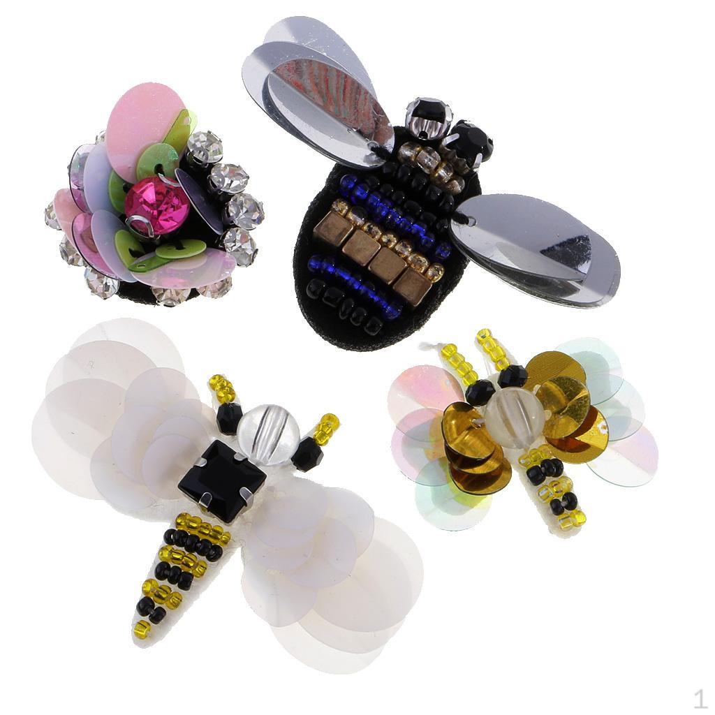 4 шт., брошь из бисера с блестками и стразами в виде пчел и стрекоз, нашивки, аппликация, пришить бисер
4 шт., брошь из бисера с блестками и стразами в виде пчел и стрекоз, нашивки, аппликация, пришить бисер