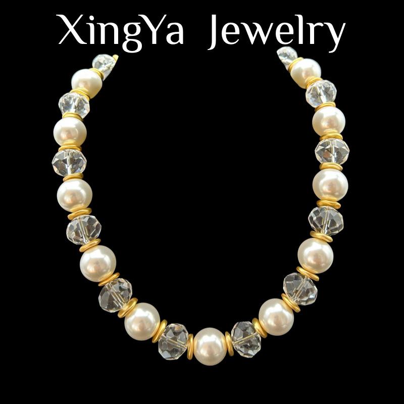 Style Exaggerated Glass Pearl Mixed Bead Necklace Earring Set Daily Versatile Temperament
Style Exaggerated Glass Pearl Mixed Bead Necklace Earring Set Daily Versatile Temperament
