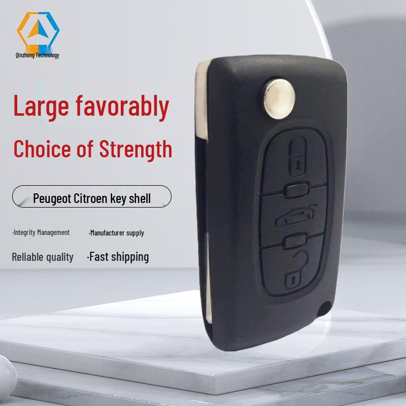 Peugeot Citroen 3-Button Folding Key Shell with Groove & Trunk Opening 0523
Peugeot Citroen 3-Button Folding Key Shell with Groove & Trunk Opening 0523