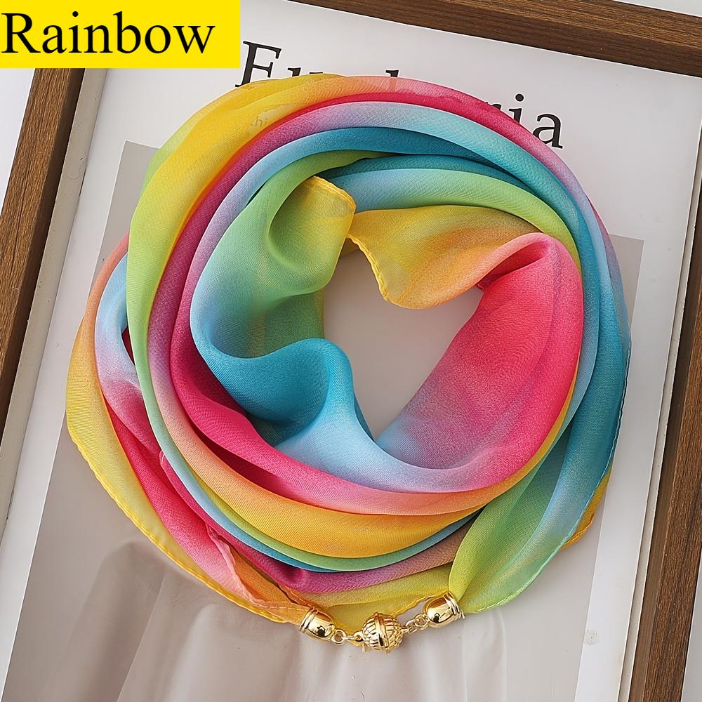 Lightweight Rainbow Gradient Magnetic Snap Scarf, Convenient Stylish Neck Gaiter, Women s Decorative Scarf for All Seasons
Lightweight Rainbow Gradient Magnetic Snap Scarf, Convenient Stylish Neck Gaiter, Women s Decorative Scarf for All Seasons