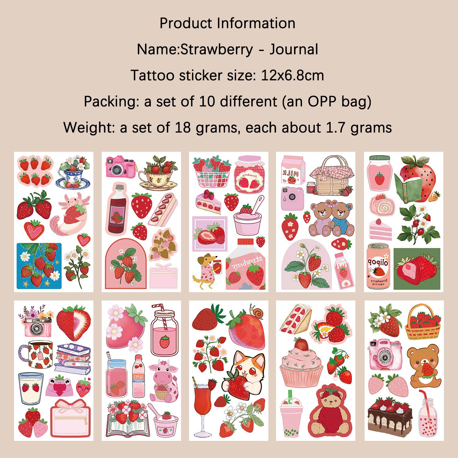 10 Аркушів Полуничний Журнал Тату Наклейки Корейський Ins Стиль Рожевий Мультяшний Вечірка Тимчасові Водонепроникні Тату Наклейки
10 Аркушів Полуничний Журнал Тату Наклейки Корейський Ins Стиль Рожевий Мультяшний Вечірка Тимчасові Водонепроникні Тату Наклейки