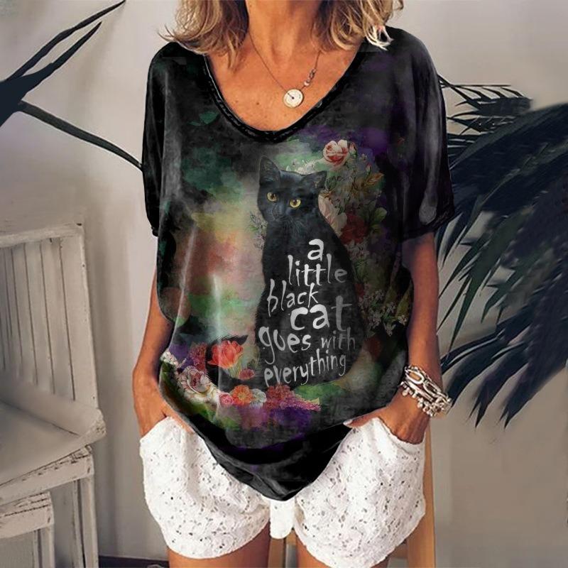 Летний топ с V-образным вырезом и принтом 3D Cat, модные повседневные женские футболки с короткими рукавами 5XL
Летний топ с V-образным вырезом и принтом 3D Cat, модные повседневные женские футболки с короткими рукавами 5XL
