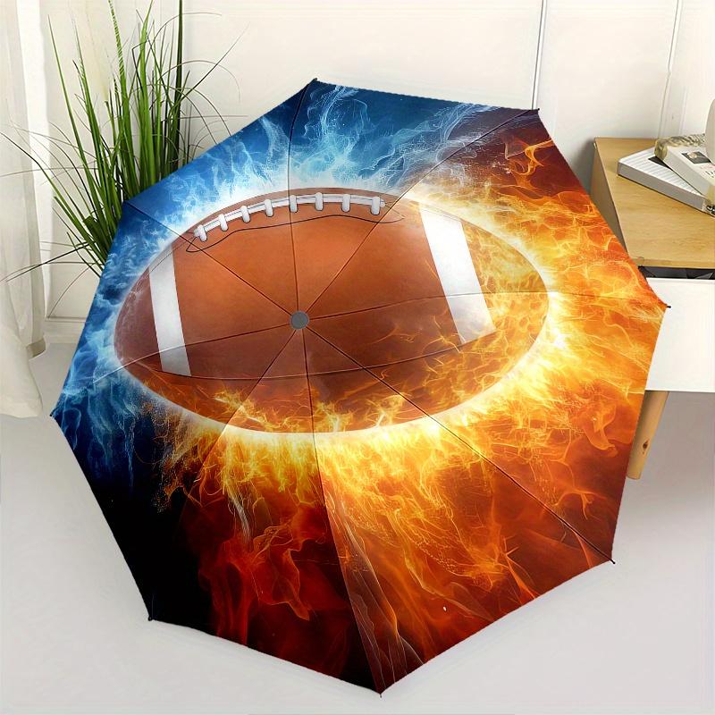 Football, Fire_and_Ice Automatic folding umbrella simple eight rib design, bright color pattern, durable iron frame, ideal for travel and o
Football, Fire_and_Ice Automatic folding umbrella simple eight rib design, bright color pattern, durable iron frame, ideal for travel and o