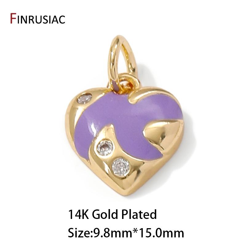 14K Gold Plated Brass Enamel Heart Charm for Jewelry,Inlaid Zircon Pendant for DIY Women Necklace Bracelet Making Supplies 2 pieces
14K Gold Plated Brass Enamel Heart Charm for Jewelry,Inlaid Zircon Pendant for DIY Women Necklace Bracelet Making Supplies 2 pieces