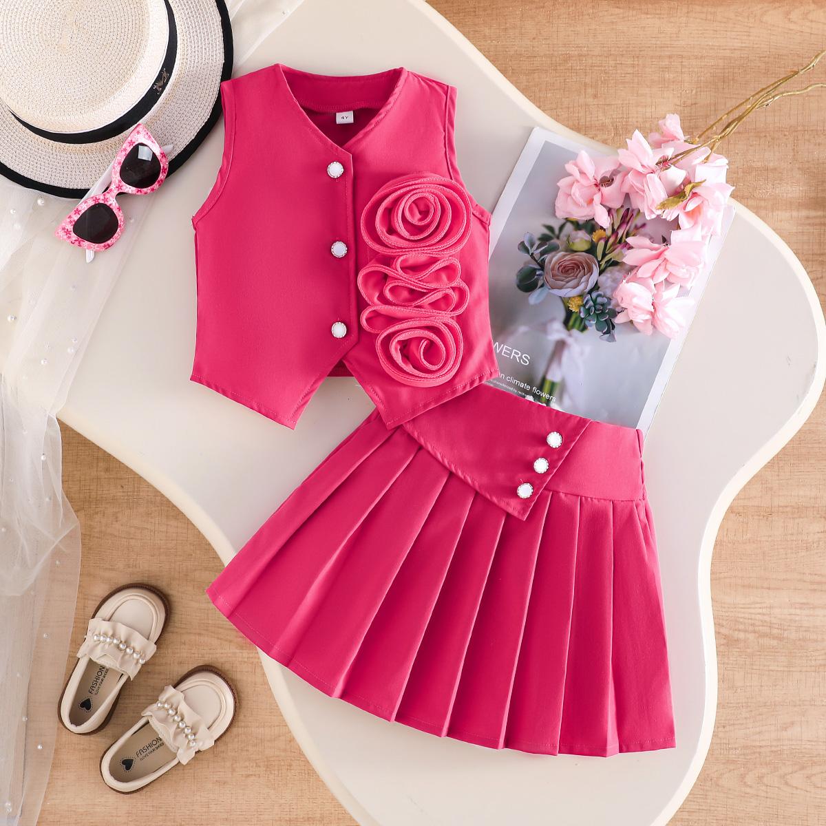 2PCS Girls Flower Applique Sleeveless Vest & Pleated Skirt Set, Button-Down Two-Piece Outfit 7Y вишня
2PCS Girls Flower Applique Sleeveless Vest & Pleated Skirt Set, Button-Down Two-Piece Outfit 7Y вишня